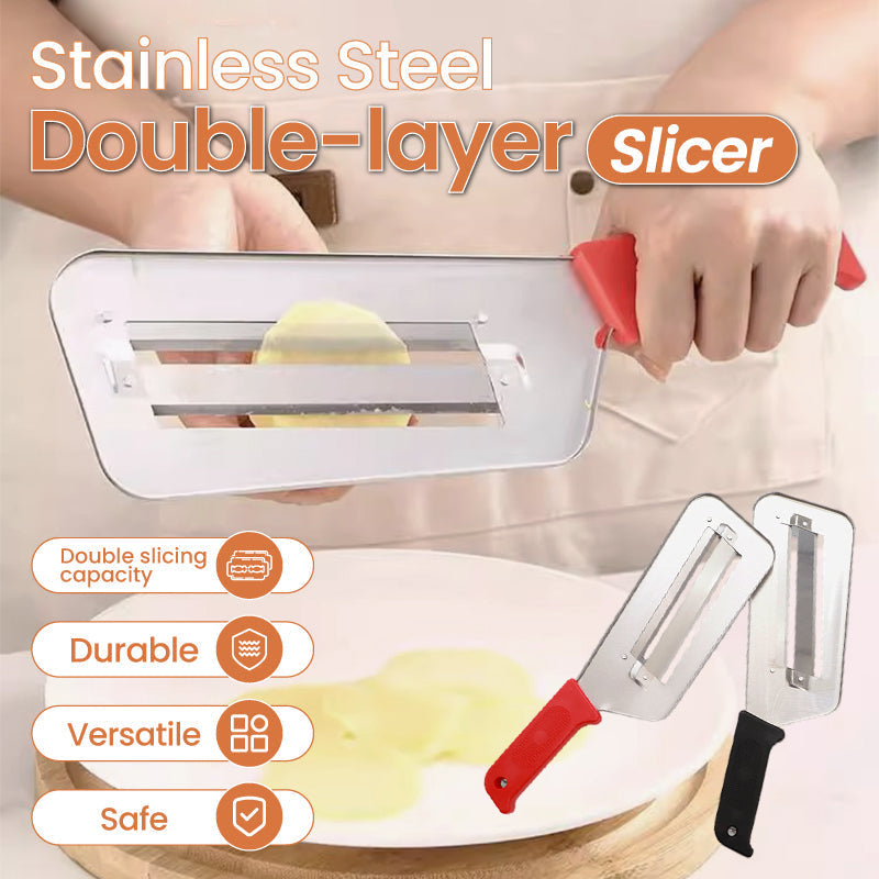 🌟Best Kitchen Gift🎁🧑🍳Stainless Steel Double-layer Slicer