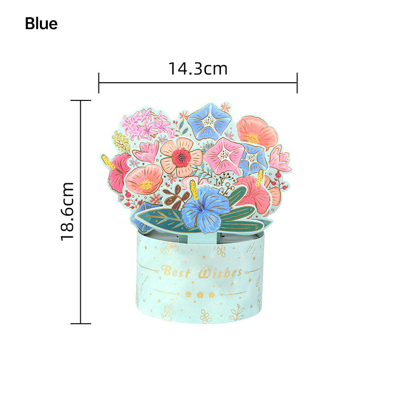 3D Flower Standing Greeting Cards(Give mom the unique love that blooms like a flower)