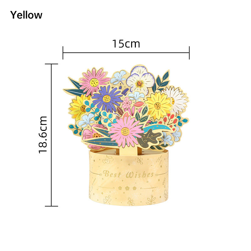 3D Flower Standing Greeting Cards(Give mom the unique love that blooms like a flower)