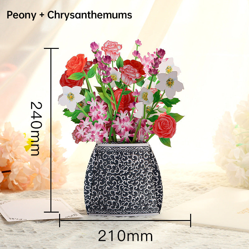3D Flower Standing Greeting Cards(Give mom the unique love that blooms like a flower)