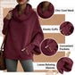 Batwing Draped Collar Sweater with Pockets for Women