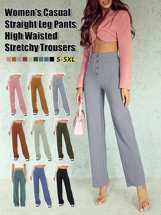 🔥Promotion Ends Soon🔥Multi Pocket High-waisted Elastic Casual Pants