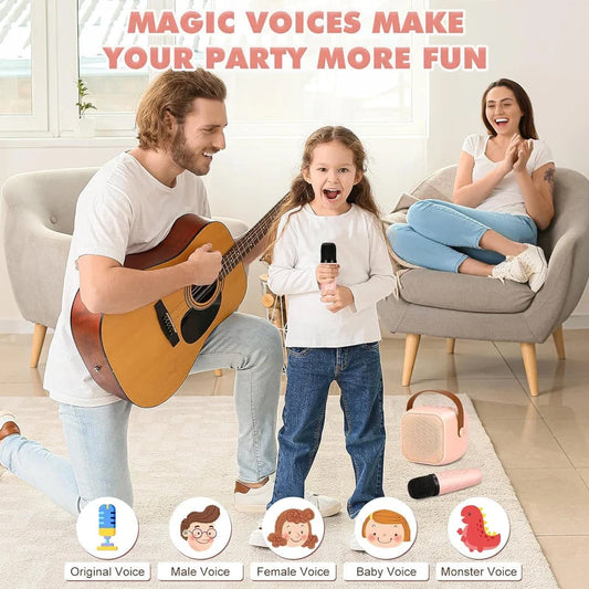 🔥Christmas Sale🔥Mini Karaoke Machine for Kids with Wireless Microphones