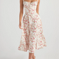 Floral Bustier Midriff Waist Shaper Dress - Free Shipping