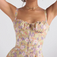 Floral Bustier Midriff Waist Shaper Dress - Free Shipping