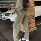 Women's Knitted Buttoned Jacket + Pants Two-piece Set