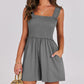 Women's Square Neck Sleeveless Summer Rompers with Pockets (Free Shipping)