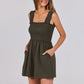 Women's Square Neck Sleeveless Summer Rompers with Pockets (Free Shipping)