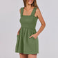 Women's Square Neck Sleeveless Summer Rompers with Pockets (Free Shipping)