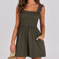 Women's Square Neck Sleeveless Summer Rompers with Pockets (Free Shipping)