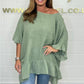 Loose Pleated Off Shoulder Blouses for Women