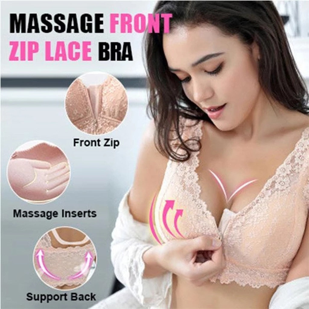 Front Zipper Push Up Bra Full Cup Sexy Lace Bras For Women Top Plus Size  Wireless Brassiere at Rs 2107