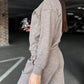 Women's Knitted Buttoned Jacket + Pants Two-piece Set