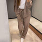 Women's Knitted Buttoned Jacket + Pants Two-piece Set