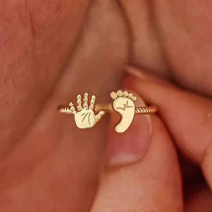 🧡For Mother🧡You Are Going to Make a Wonderful Mama Baby Palm and Feet Ring💍