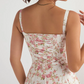 Floral Bustier Midriff Waist Shaper Dress - Free Shipping