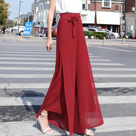 💃Elegant and Fashionable, Split Design💐Women's Flowy Chiffon Wide Leg Pants