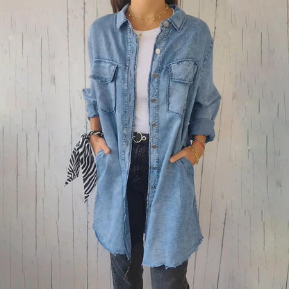 ✨️Women’s Faux Denim Comfortable Lapel Coat Shirt✨️