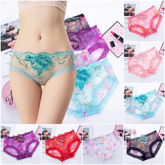 🔥Buy 3 Get 4 Free🔥Antibacterial Cotton Panties with Lace Embroidery