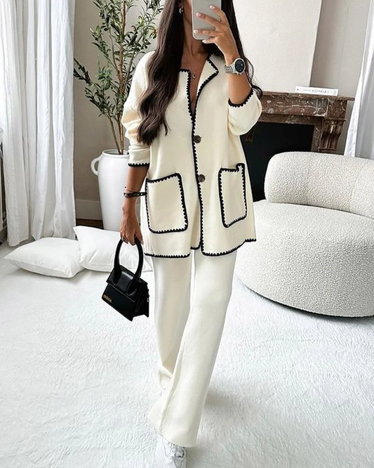 Edge Decorated Jacket & Casual Pants Two-piece Set🔥FREE SHIPPING🔥