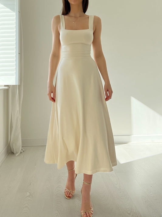 New Women's Thick Straps Midi Dress (Free Shipping)