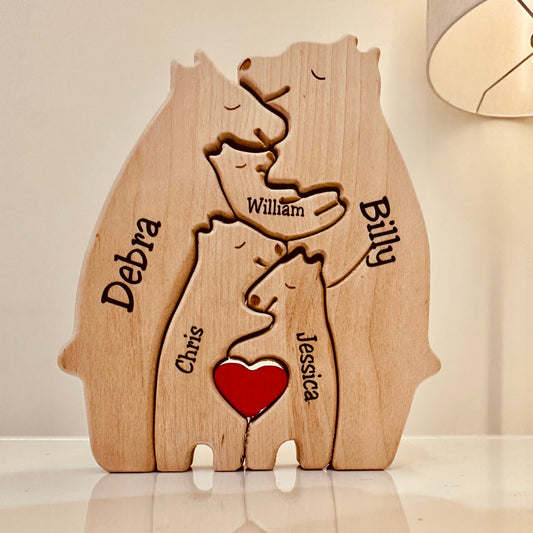 Wooden Bears Family - Wooden Pet Carvings