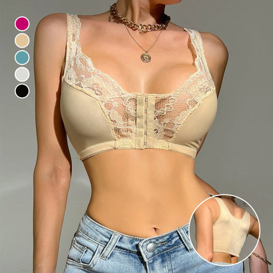 💕Mother's Day Hot Sale French Lace Front Button Bra