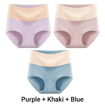 (3pcs) Women's High Waisted 3A Grade Paclitaxel Antibacterial Panties